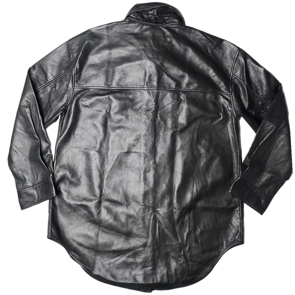 The GANNA Aritzia Leather Shirt Jacket - Picture 5 of 10